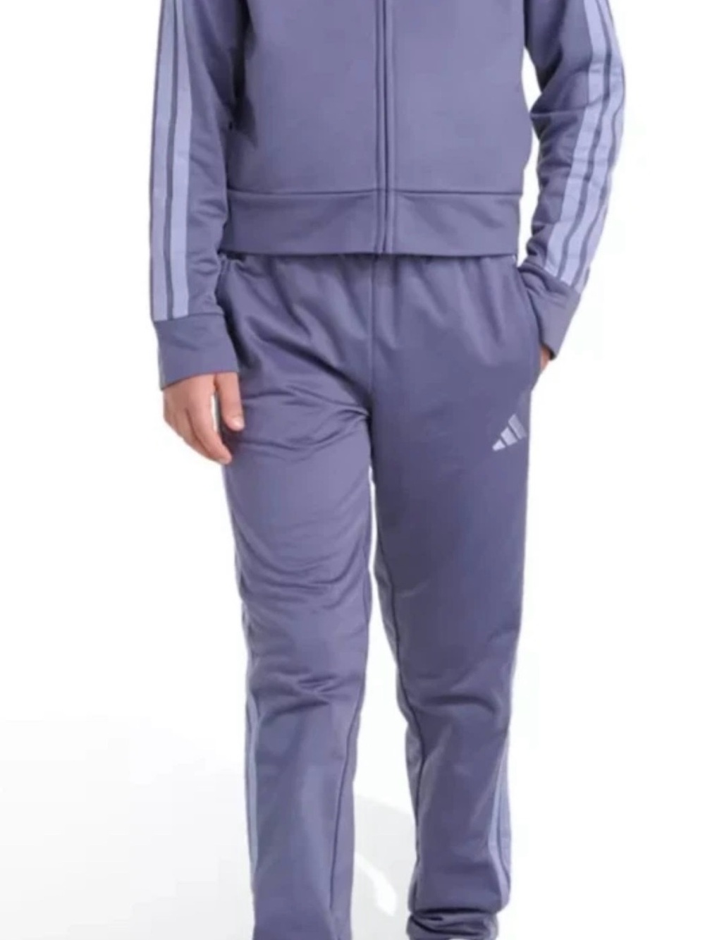 adidas Kids Lavender Joggers with Signature Stripes